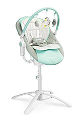 Стілець шезлонг-качалка 3в1 Caretero Kivi Blue, синій, 3 ступені нахилу, 6 швидкостей качання