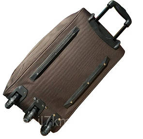 Дорожня сумка на колесах 60х35+10х35 см коричнева