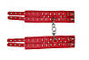 Окови Leather Double Fix Leg Cuffs, Red, фото 3