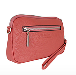 Маленька зручна сумочка клатч шкіряний теракотовий, цегляний колір, фото 3