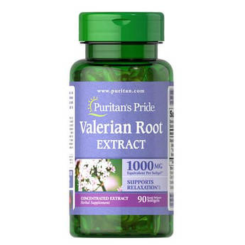 Валеріана, Puritan's Pride Valerian Root 1000 mg 90 рідких капсул