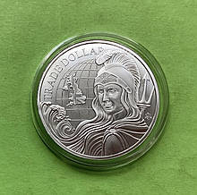 Острів Святої Єлени 1 фунт 2022 р. Британський торговий долар (срібло 999 проби, 1 унція)