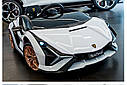 Дитячий електромобіль Lamborghini Sian білий, фото 3