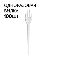 Одноразові виделки білі, 100 шт\пач