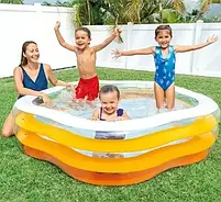 Басейн надувний 56495 зірка з надвуним дном, "Літні фарби" Іntex, об'єм 460 л, розмір 185-180-53см, фото 2