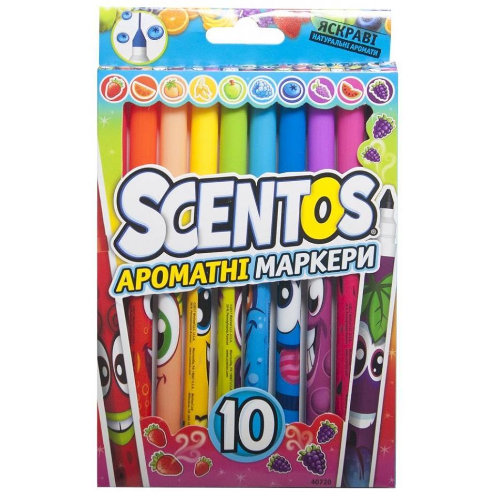 Набір для творчості Scentos ароматні маркери для малювання Тонка лінія 10 кольорів (40720)