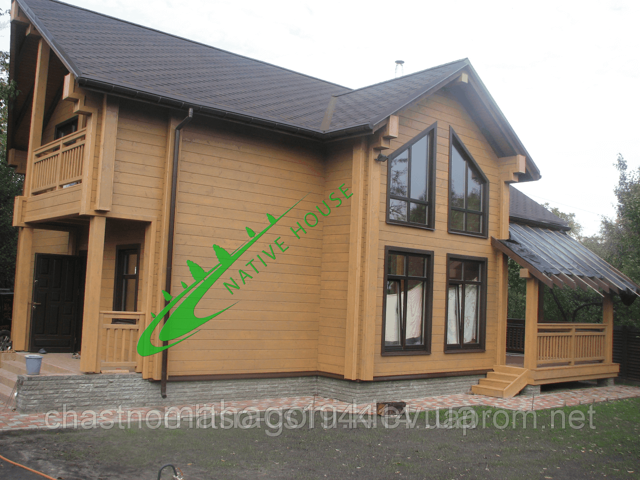 Строительство домов из клееного бруса под ключ, цена от 20000 грн/м2 - фото 3 - id-p1621485565