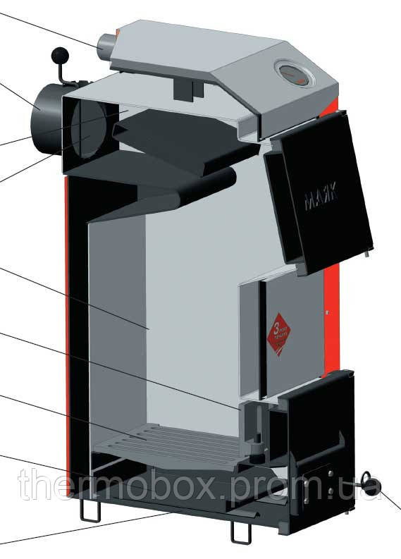 Котел твердотопливный угольный АОТ-12 Стандарт Маяк - фото 4 - id-p56777536