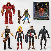 Игровой набор фигурки супергерои Марвел Железный человек, Капитан Америка, Енот Ракета, Тор, Чудо-женщина