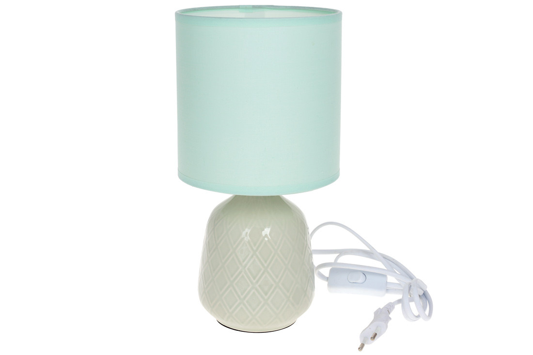 Світильник настільний, лампа, нічник, 30 см, керамічна основа, колір — м'ятний