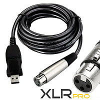 Микрофонный кабель XLR Кабель для подключения микрофона к компьютеру, разъемами USB папа XLR мама SAWETEK UX3