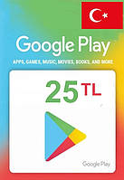 Подарочная карта Google Play Gift Card на сумму 25 TL (Турция)