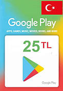 Подарункова карта Google Play Gift Card на суму 25 TL (Туреччина)