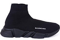 Кроссовки мужские Balenciaga Speed Trainer черные, Баленсиага Тренер текстильные, высокие. код KD-11327