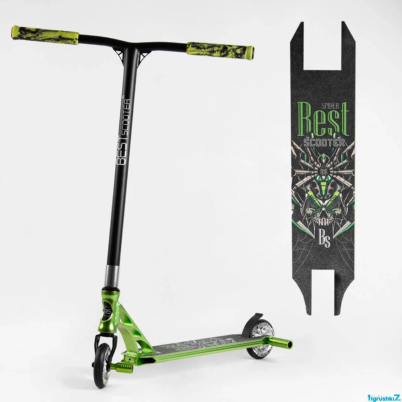 Самокат трюковий 53442 Best Scooter (4) HIC-система, ПЕГИ, алюмінієвий диск та дека, АНОДОВАНЕ ФАРБУВАННЯ, колеса PU, d = 110мм,
