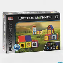 Конструктор магнітний 2473 (24/2) "Play Smart", "Будиночки", 28 деталей, 20 моделей, в коробці