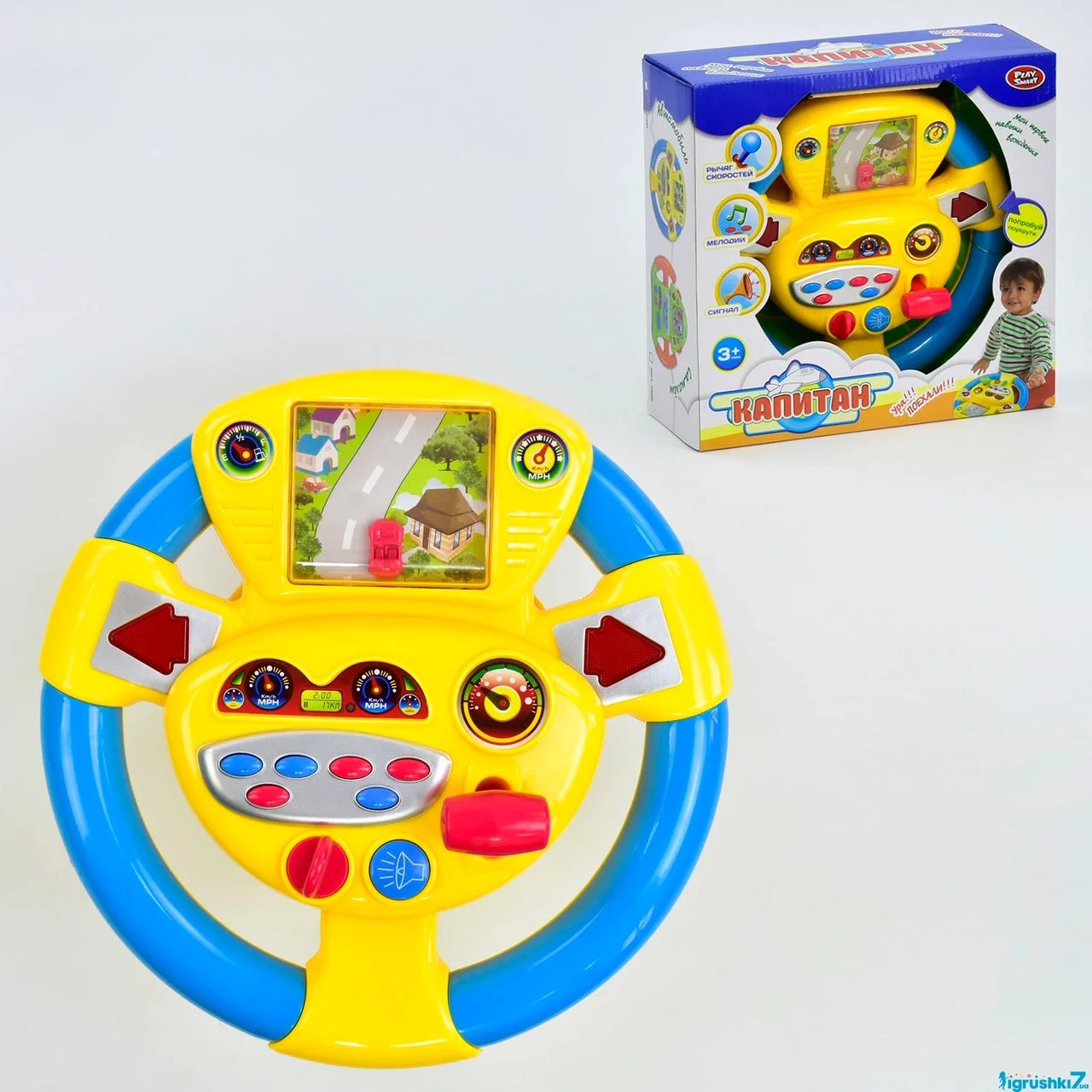 JT Руль музичний 7391 (12) "Play Smart", світло, рос. озвучування, в коробці