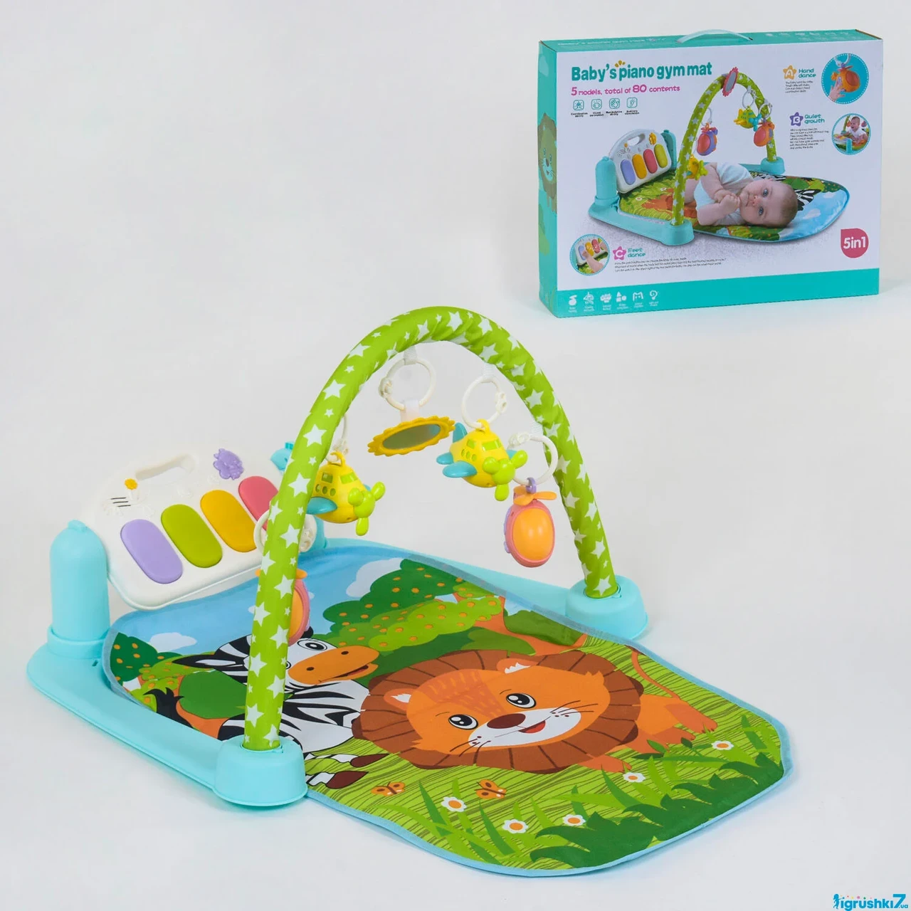 Килимок ігровий 9911 (18/2) з музичною панеллю, брязкальця, в коробці