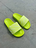Женские Шлепанцы Balenciaga Slides Small Logo Neon Green 36-37-38-39-40-41