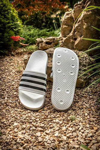 Купить Мужские шлепанцы Adidas, черно-белые шлепки адидас сланцы ...