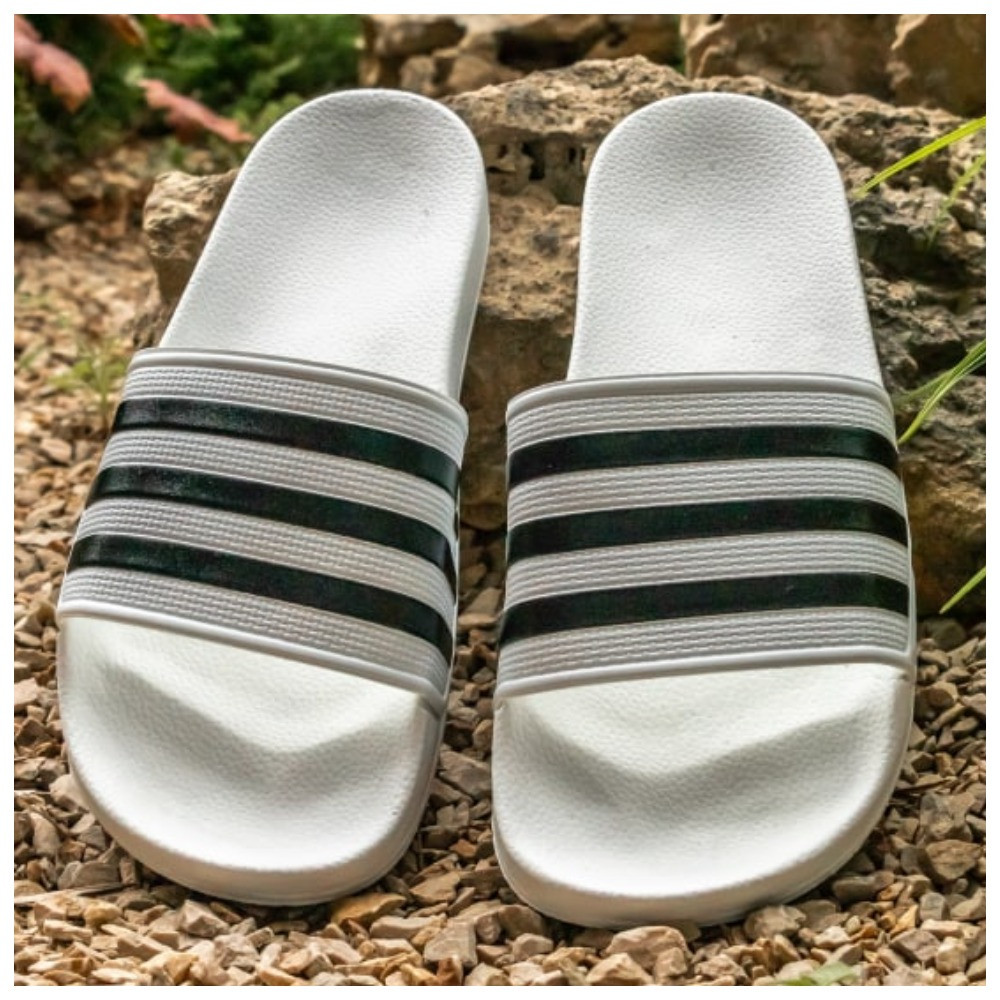 Купить Мужские шлепанцы Adidas, черно-белые шлепки адидас сланцы ...