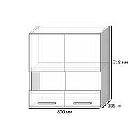 Белый навесной шкаф витрина на кухню Сокме Алина 800 мм