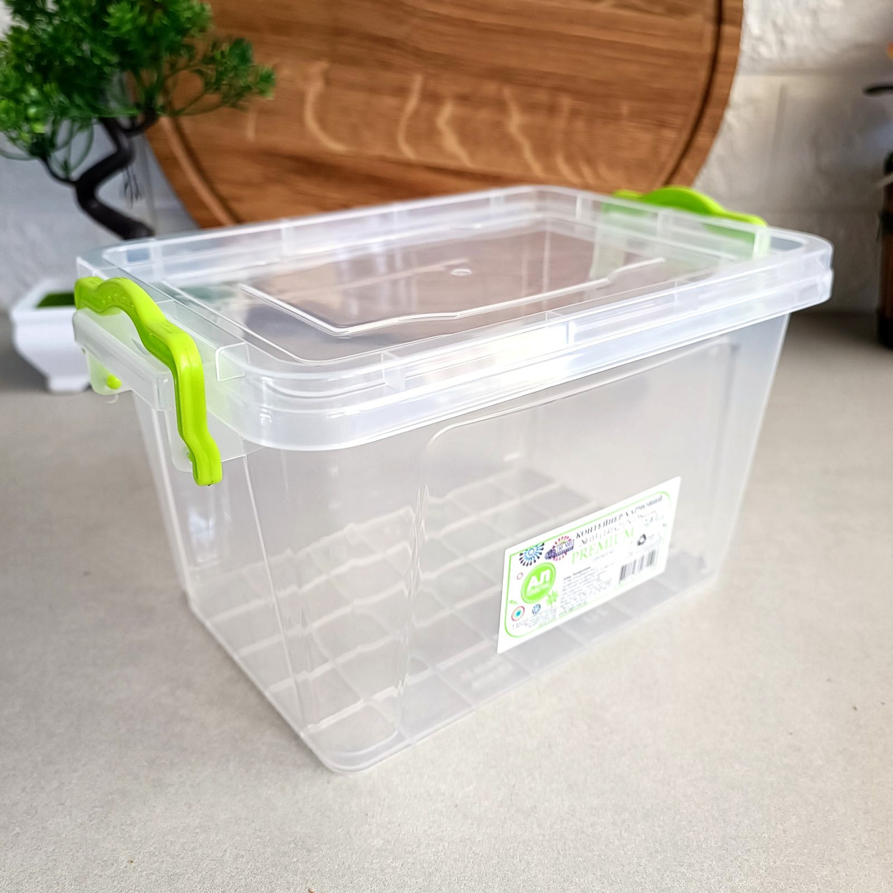 Контейнер із харчового пластику для зберігання їжі 1.4 л, PREMIUM Ал-пластик