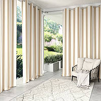 Уличные шторы полоска Wood Luxury непромокаемая 175х220 см Коричневый/Белый.