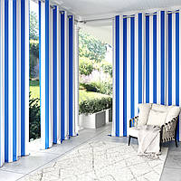Непромокаючі штори для альтанки для вулиці Wood Luxury непромокаючі 175х220 см Блакитний/Білий.