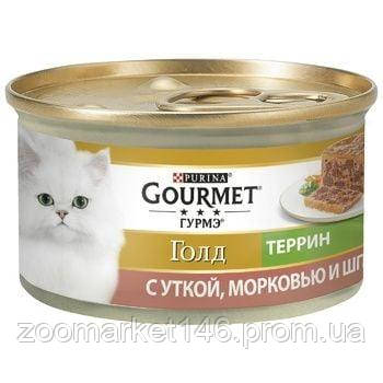 Вологий корм Purina Gourmet Gold для котів, з качкою, морквою і шпинатом, 85 г