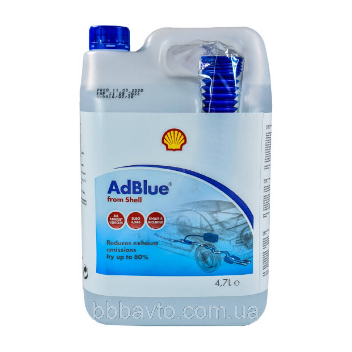 Рідина AdBlue для зниження викидів систем SCR (сечовина) 4.7 л (Пр-во Shell) Shell AdBlue 4.7 l, фото 1