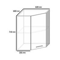Белый угловой навесной шкаф на кухню Сокме Алина 600х600 мм