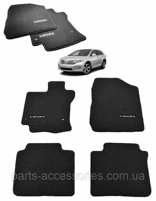 Toyota Venza 2009-2013 Килимки велюрові чорні передні килими Нові Оригінал, фото 1