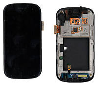 Матрица с тачскрином (модуль) для телефона Samsung Nexus S I9020 черный с рамкой