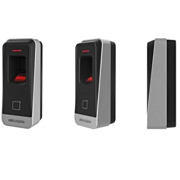 Зчитувач для контролю доступу Hikvision DS-K1201AEF Marine з підтримкою карт і відбитків пальців, RS485, тампер, 12V DC для
