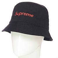 Черная панама Суприм Supreme из плотного котона мужская женская