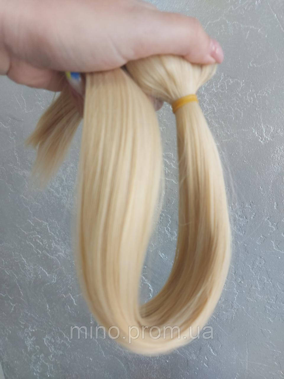 Накладные ровные волосы 7 прядей на заколках длинна 55 см.- 130 грамм цвет блонд с тёплым отливом - фото 3 - id-p1621558167