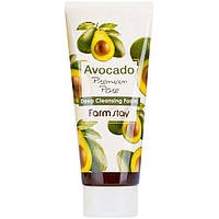 Пена для умывания смягчающая с экстрактом авокадо FarmStay Avocado Premium Pore Deep Cleansing Foam