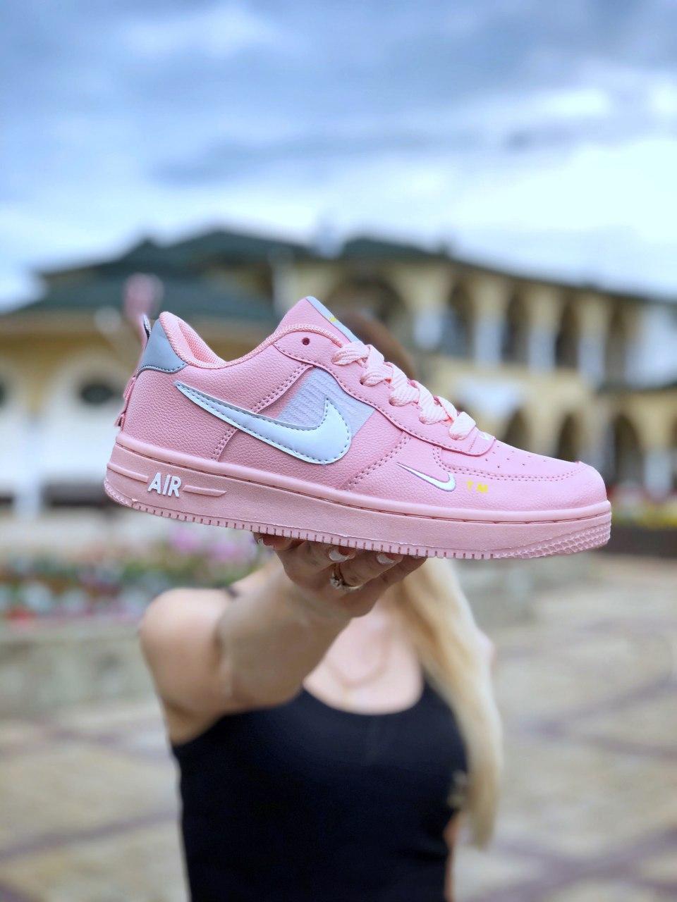 Жіночі кросівки Nike Air Force рожеві, кросівки найк еір форс осінні ...