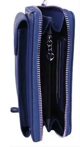 Вертикальний жіночий гаманець-сумка Wallerry ZL8591 Синій, фото 3