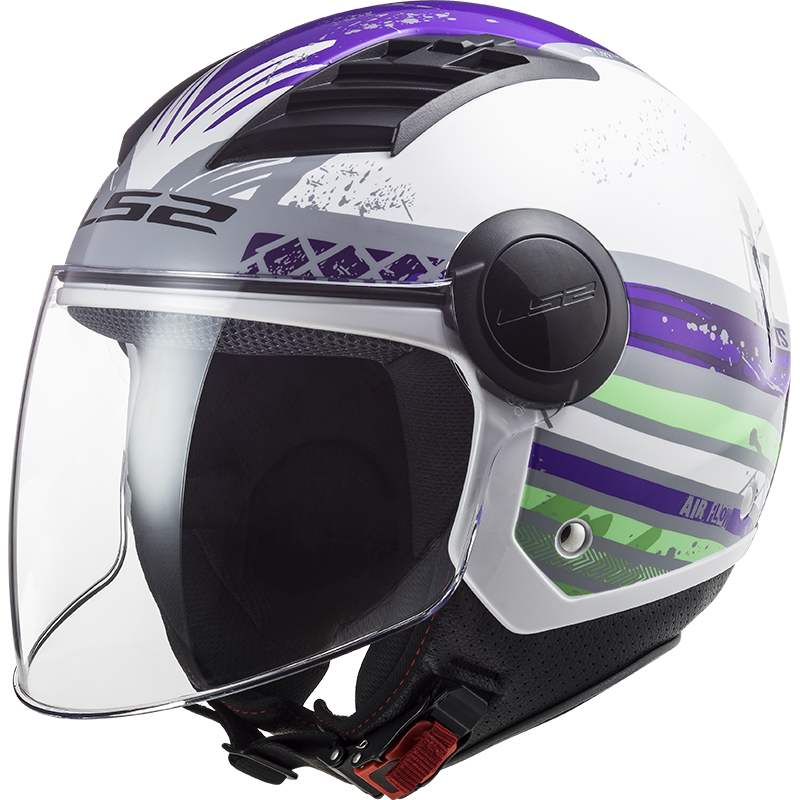 Мотошолом LS2 OF562 airflow ronnie titanium violet, фото 1