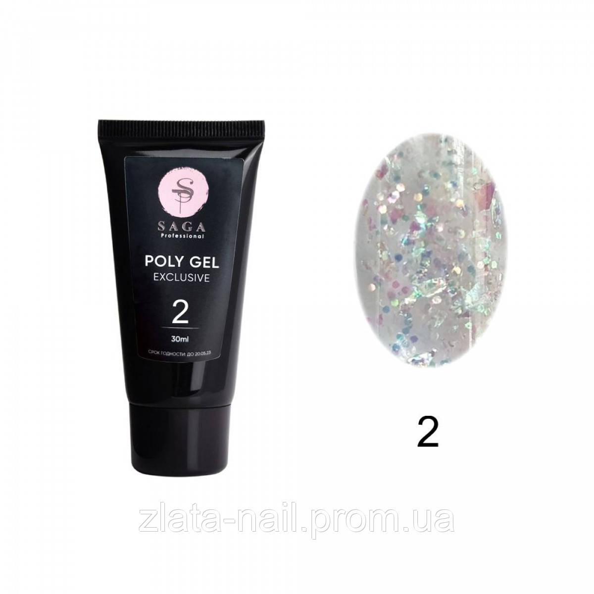 Полігель Saga Professional EXCLUSIVE Poly Gel No02, 30 мл