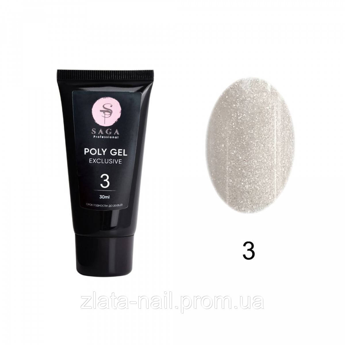 Полігель Saga Professional EXCLUSIVE Poly Gel No03, 30 мл