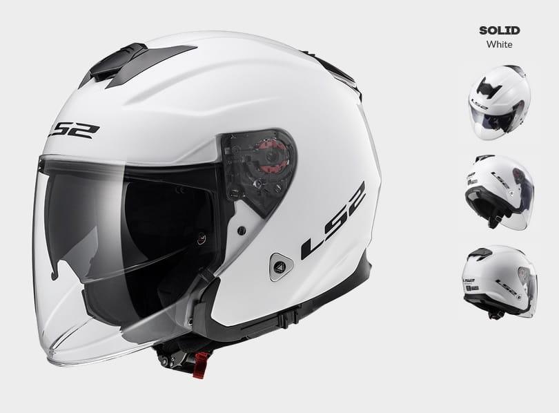 Мотошолом LS2 OF521 infinity solid white unilimited
