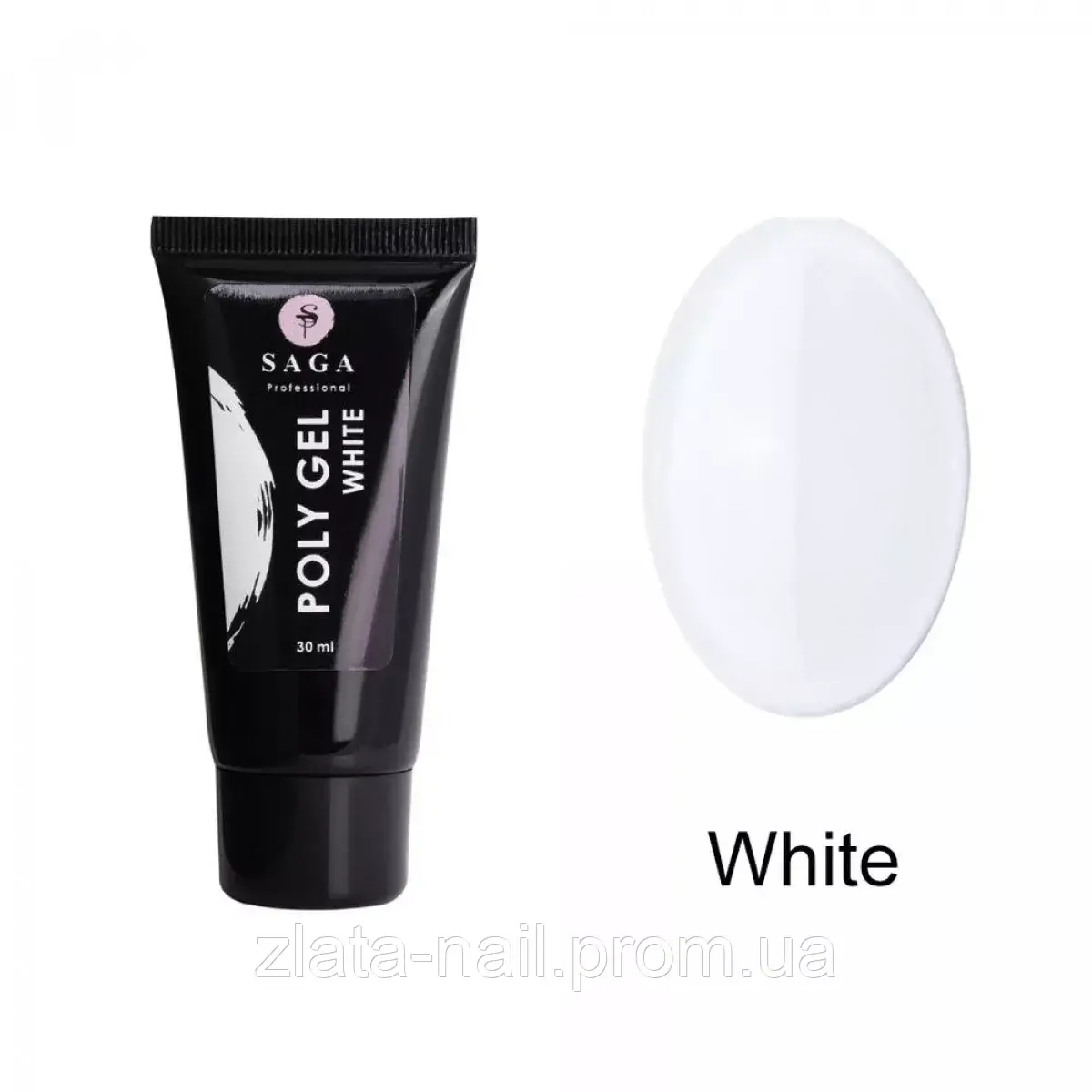 Полігель Saga Professional Poly Gel; White, 30 мл