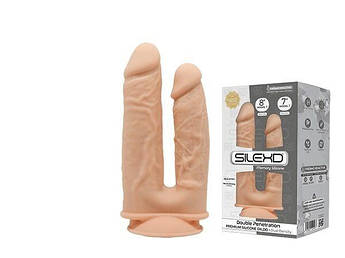 Фаллоімітатор подвійний SilexD Double Gusto Flesh (Model 1 size 8" & 7 »), двошаровий, силікон + Silex gigante.com.ua
