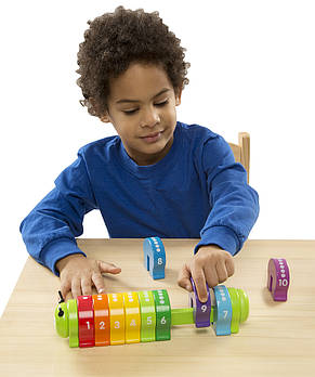 Дерев'яна іграшка Melissa&Doug Дерев'яна гусениця Счети, фото 5