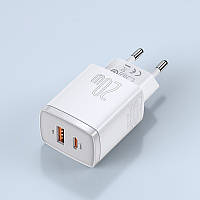 СЗУ для быстрой зарядки Baseus 20W QC/PD Compact Quick Charger (Type-C + USB) (белый)