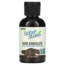 Рідкий цукрозамінник стевія NOW Foods "Better Stevia" смак темний шоколад (59 мл)