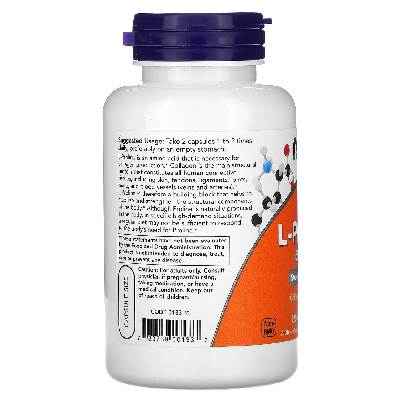 L-пролин NOW Foods "L-Proline" 500 мг (120 капсул), цена 644 грн — Prom ...